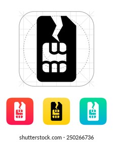 Damage SIM card icon. Vector illustration.