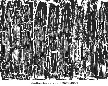 Superficie antigua dañada. Textura vectorial de pintura craqueada negra. Fondo abstracto.