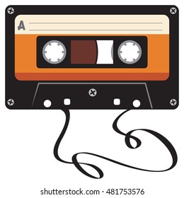 damaged audio cassette tape