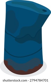 damaged barrel, rusty barrel vector.