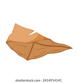 Damaged brown paper envelope mail garbage, trash, waste or junk colorful vector illustration set isolated on white background. Simple flat cartoon art styled drawing with no outline.