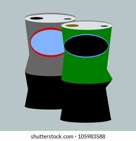 damaged cans with blank label for your text