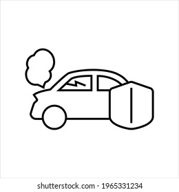 Diseño de símbolo de icono del vector de seguro de coche dañado