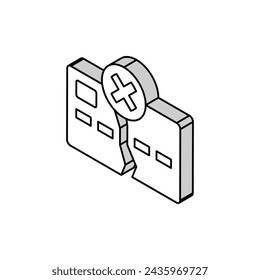 vector de icono isométrico de tarjeta dañado. signo de tarjeta dañado. ilustración de símbolo aislado