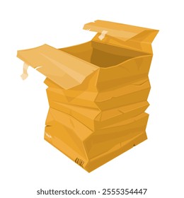 Damaged Cardboard Box Mail Delivery Cartoon Color Image Illustration Icon