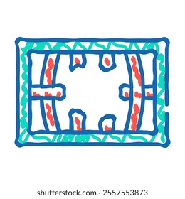 damaged cell window doodle icon sketch vector. damaged cell window sign. isolated symbol illustration