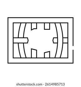 damaged cell window line icon vector. damaged cell window sign. isolated contour symbol black illustration