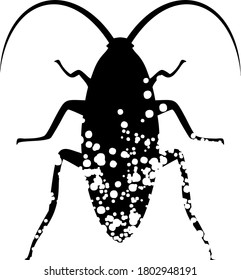 Damaged cockroach icon on a white background. Isolated damaged cockroach symbol with flat style.