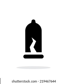 Damaged Condom icon on white background. Vector illustration.