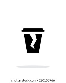 Damaged cup icon on white background. Vector illustration.