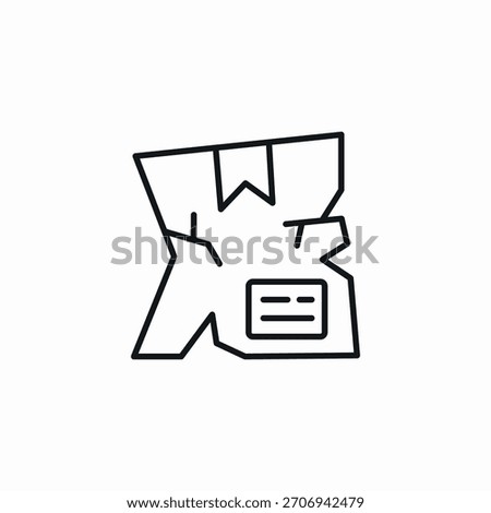 damaged delivery box icon sign vector