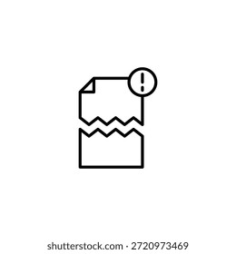 Icono mínimo de alerta de documento dañado