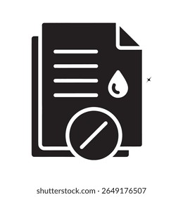 Ícone de arquivo danificado com um documento rasgado representando dados corrompidos um contrato quebrado ou um erro no armazenamento de informações digitais vetor ícone de glifo sólido