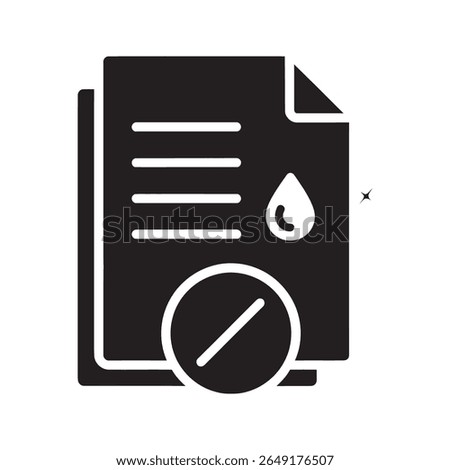 Damaged file icon with a torn document representing corrupted data a broken contract or an error in digital information storage vector solid glyph icon