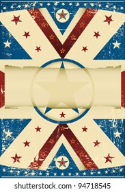 Damaged flag background. A grunge poster with a grunge background for your advertising.