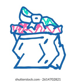 damaged gift doodle icon sketch vector. damaged gift sign. isolated symbol illustration