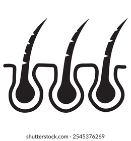beschädigtes Haar, Symbol, Vektorgrafik