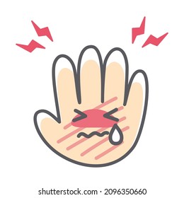 Damaged hand simple and cute illustration