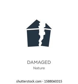 Damaged icon vector. Trendy flat damaged icon from nature collection isolated on white background. Vector illustration can be used for web and mobile graphic design, logo, eps10