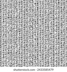 Damaged jute rug with parallel ridges or stripes. Old cotton cloth. Worn towel texture. Grunge fabric background. Vector seamless.