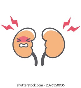 Damaged kidneys simple and cute illustration