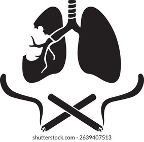 Damaged lungs and cigarettes: A graphic representation of smoking's effects.