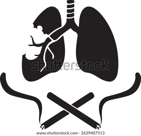 Damaged lungs and cigarettes: A graphic representation of smoking's effects.