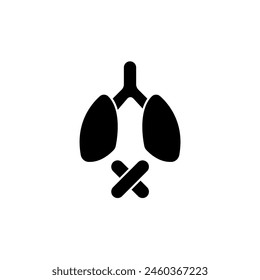 damaged lungs concept line icon. Simple element illustration. damaged lungs concept outline symbol design.
