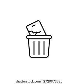 Dispositivo móvil dañado en el contorno de la papelera de reciclaje