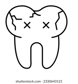 Icono de vector de contorno dañado que puede editar o modificar fácilmente

