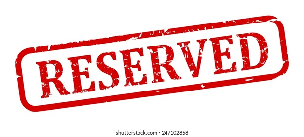 Damaged oval red stamp reading "Reserved" - illustration