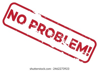 Damaged oval red stamp with the word "no problem" - vector