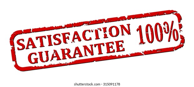 Damaged oval red stamp with the words - Satisfaction guarantee - vector