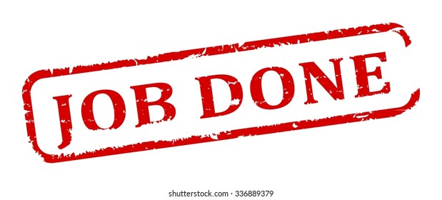 Damaged oval red stamp with the words - job done - vector