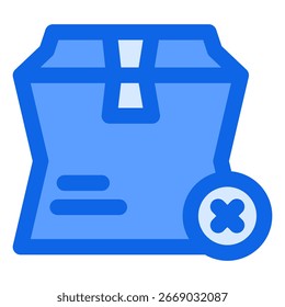 Symbol für beschädigtes Paket. Vektorgrafik.