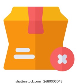 Símbolo de icono de paquete dañado. Ilustración vectorial.