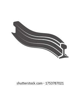 Beschädigtes Eisenbahnsymbol im flachen Stil.Vektorgrafik.