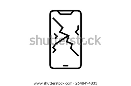 Damaged smartphone screen showing cracked display 