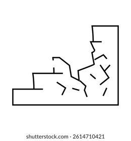 damaged stair line icon vector. damaged stair sign. isolated symbol illustration