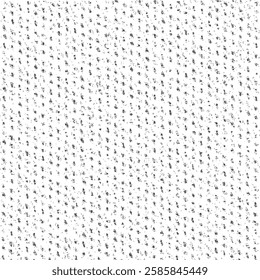 Damaged stitching made with black thread in a white material. Dots and dashes aligned on a flat surface. Seamless pattern. Abstract vector.