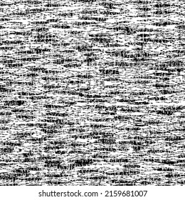 Damaged structure with broken fibers. Wood texture, an abstract graphic in black and white. Rough background with flecks and streaks.