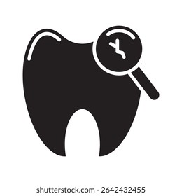 damaged teeth icon on whiite background