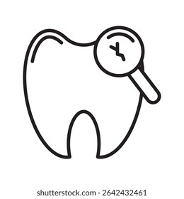 ícone de dentes danificados no fundo branco