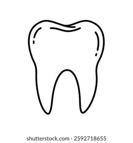 Damaged Tooth with Decay – Line Art Dental Illustration for Oral Health Awareness and Treatment