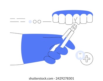 Beschädigte Zahnentfernung abstraktes Konzept Vektor-Illustration. Professioneller Stomatologe entfernt Patienten mit beschädigten Zahn mit Pinzette, orale Medizin, Prothesen Sektor abstrakte Metapher.