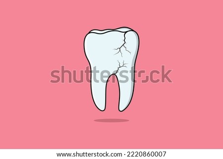 Damaged Tooth vector icon illustration. Healthcare and medical objects icon design concept. Dental care, Medical dentist, Tooth care, Medical objects, Tooth ache, Weak tooth.	