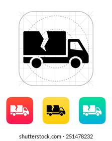 Damaged truck icon. Vector illustration.
