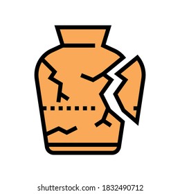 vector de icono de color de jarrón dañado. signo de jarrón dañado. ilustración de símbolo aislado