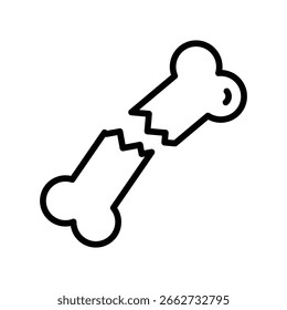Damaged Vector Outline Icon. EPS 10 File