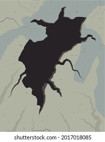 damaged wall on green background
